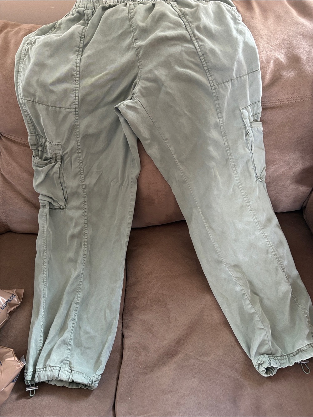 Womens Sage Green Cargo Pants with Utility Pockets
